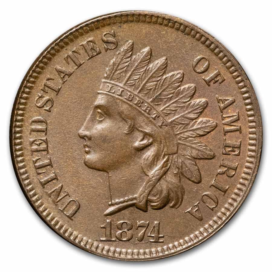 1874 Indian Head Cent BU