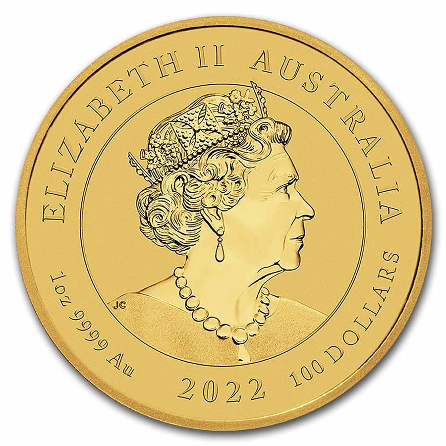 2022 Australia 1 oz Gold Chinese Myths & Legends Dragon BU