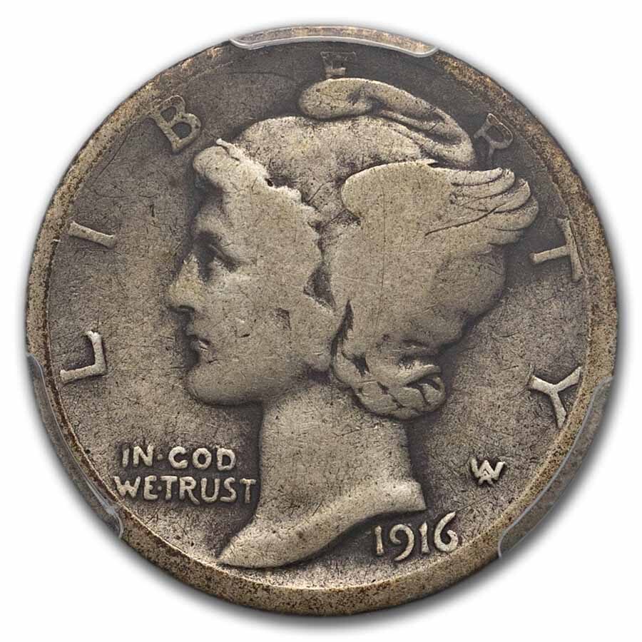 1916-D Mercury Dime Good-6 PCGS