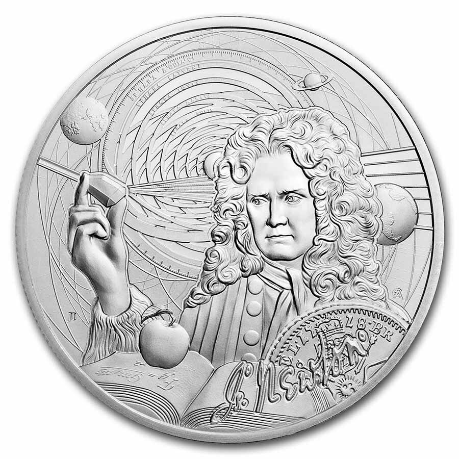 2022 Niue 1 oz Silver Icons of Inspiration: Newton MS-70 NGC