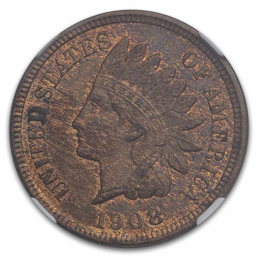 1908 Indian Head Cent MS-64 NGC (Brown)