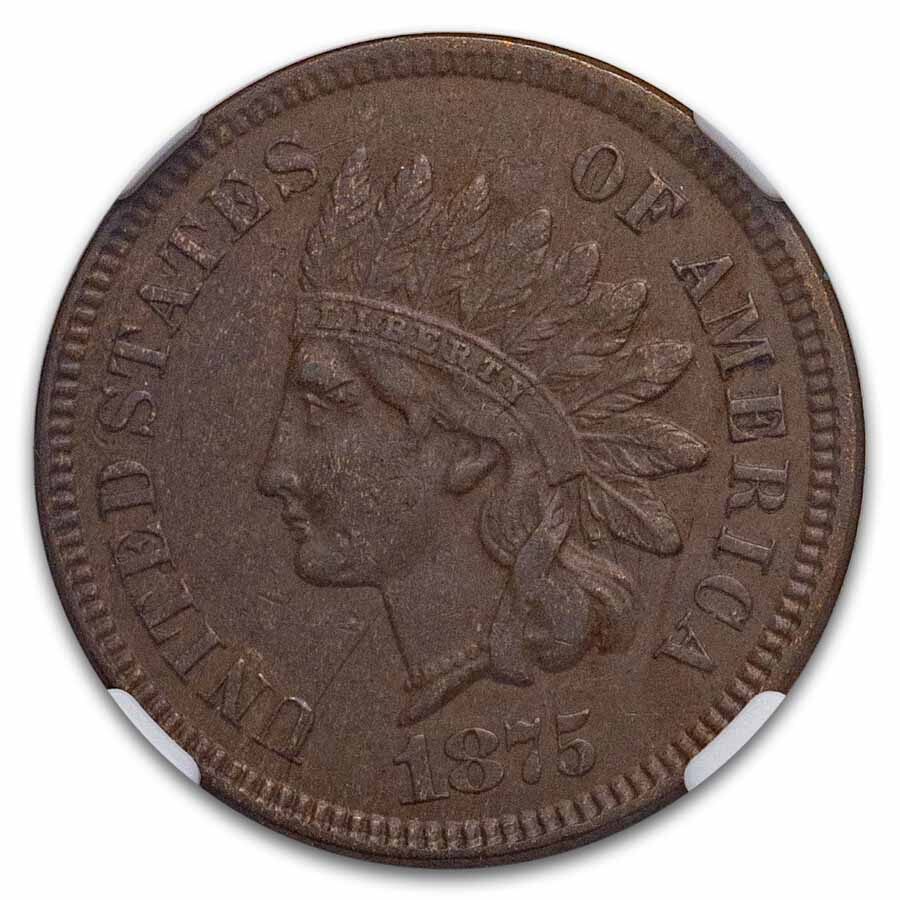1875 Indian Head Cent XF-45 NGC
