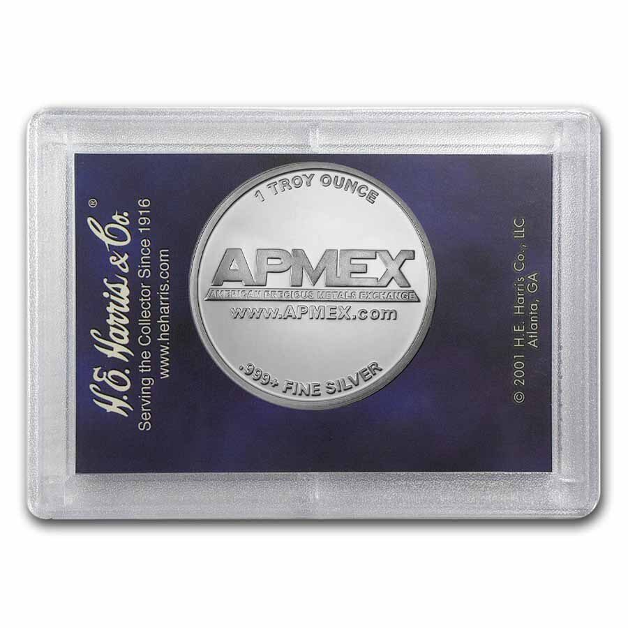 1 oz Silver Round - APMEX w/Harris Holder