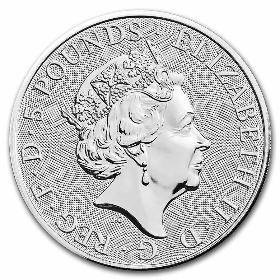 2022 GB 2 oz Silver Royal Tudor Beasts The Lion of England