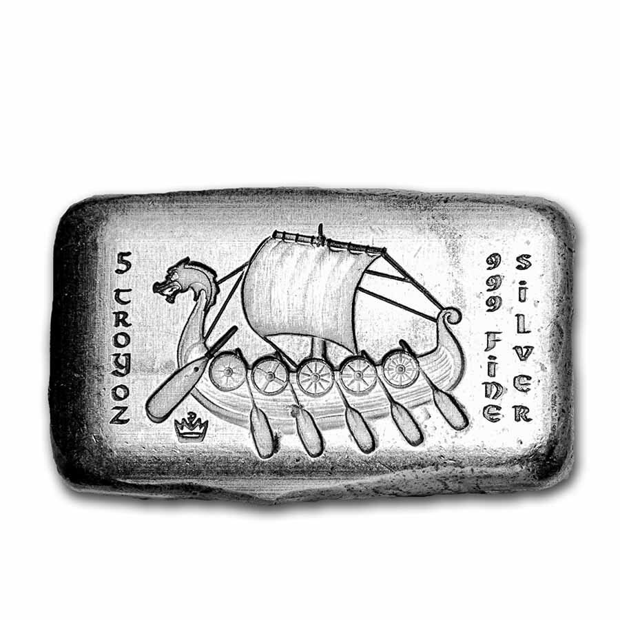 5 oz Hand Poured Silver Bar - Viking Warrior: Archer