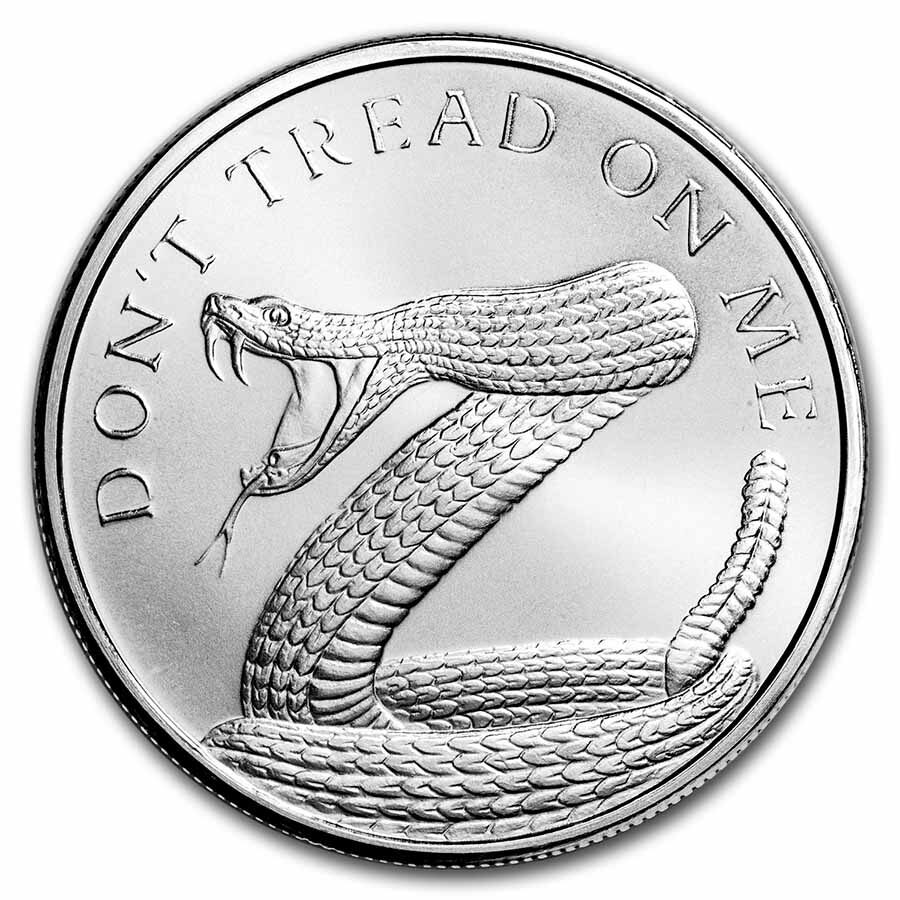 1 oz Silver Shield Round - Don't Tread On Me Snake (Random Year)