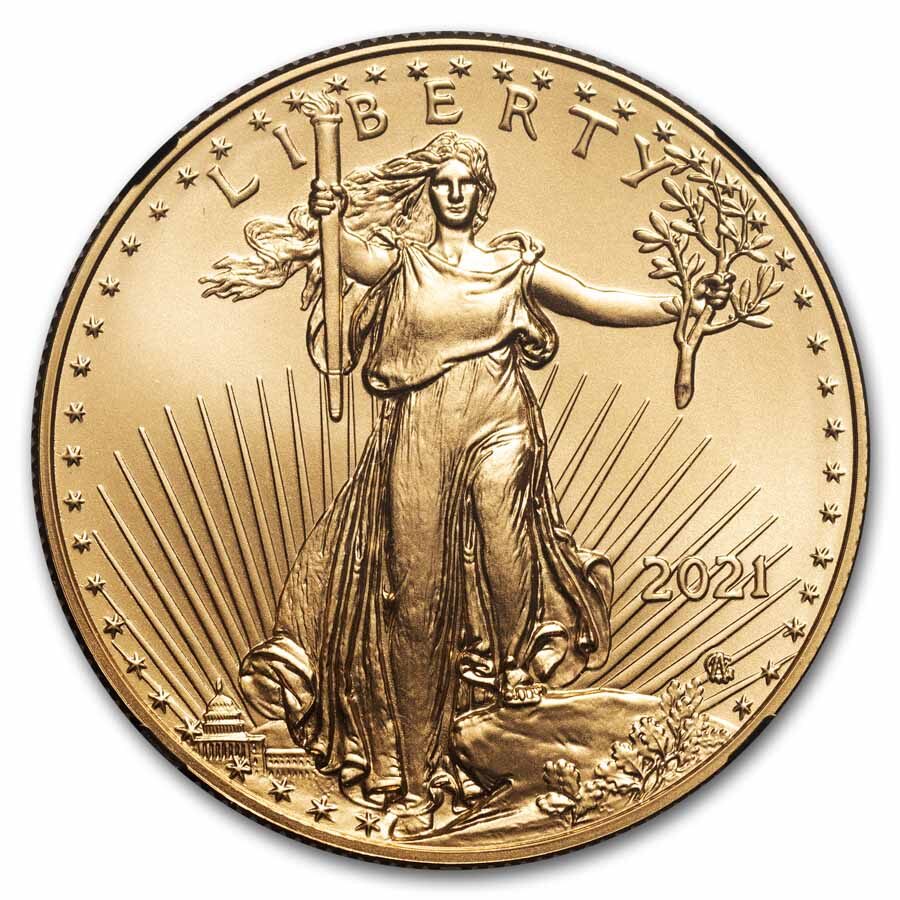 2021 1 oz American Gold Eagle (Type 2) MS-70 NGC