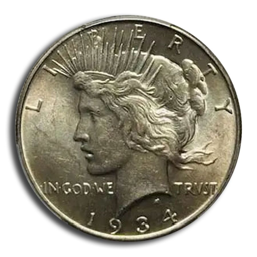 1934 Peace Dollar AU-58 PCGS