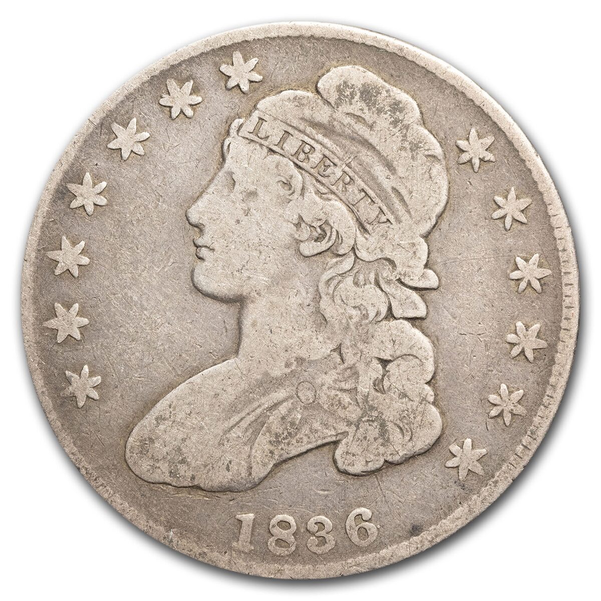 1836 Bust Half Dollar VG (Lettered Edge)