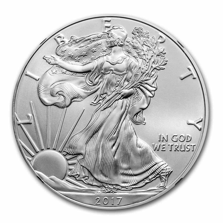 2017 American Silver Eagle MS-70 NGC (ER, Black Holder)
