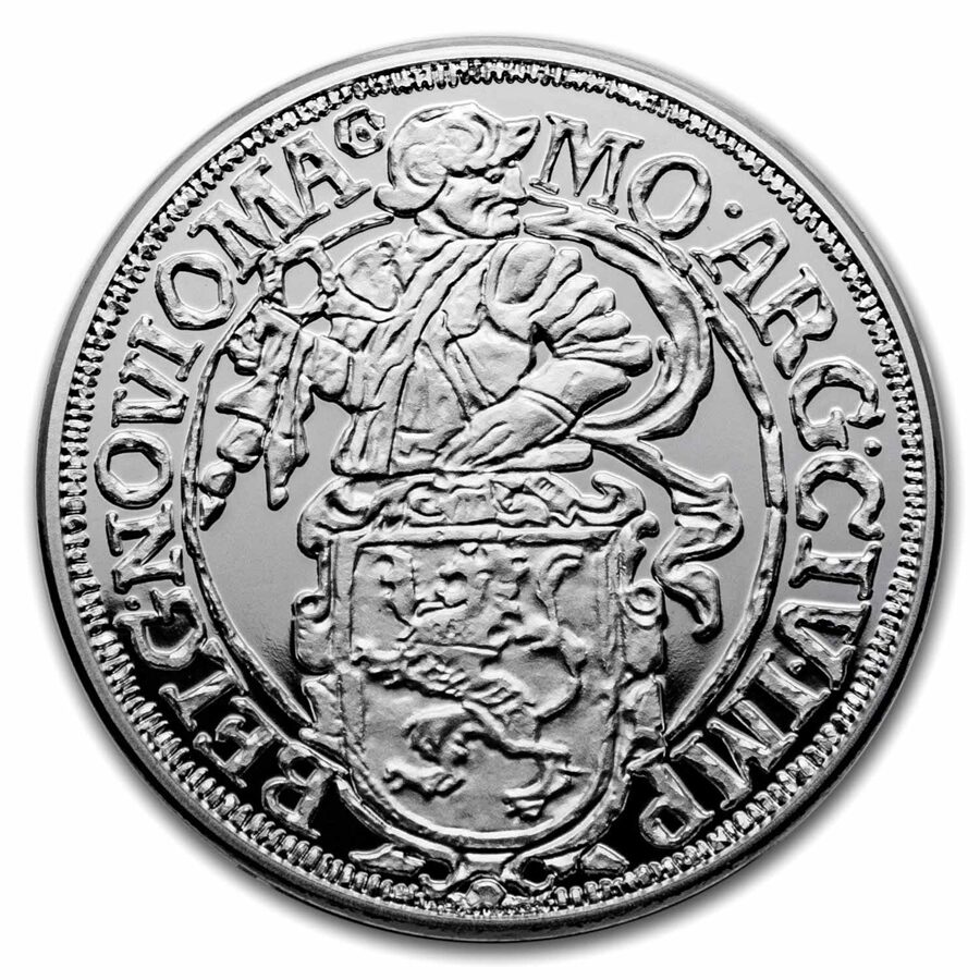 2022 NL 2 oz Silver Proof Lion Dollar (w/ Crocodile Leather Box)