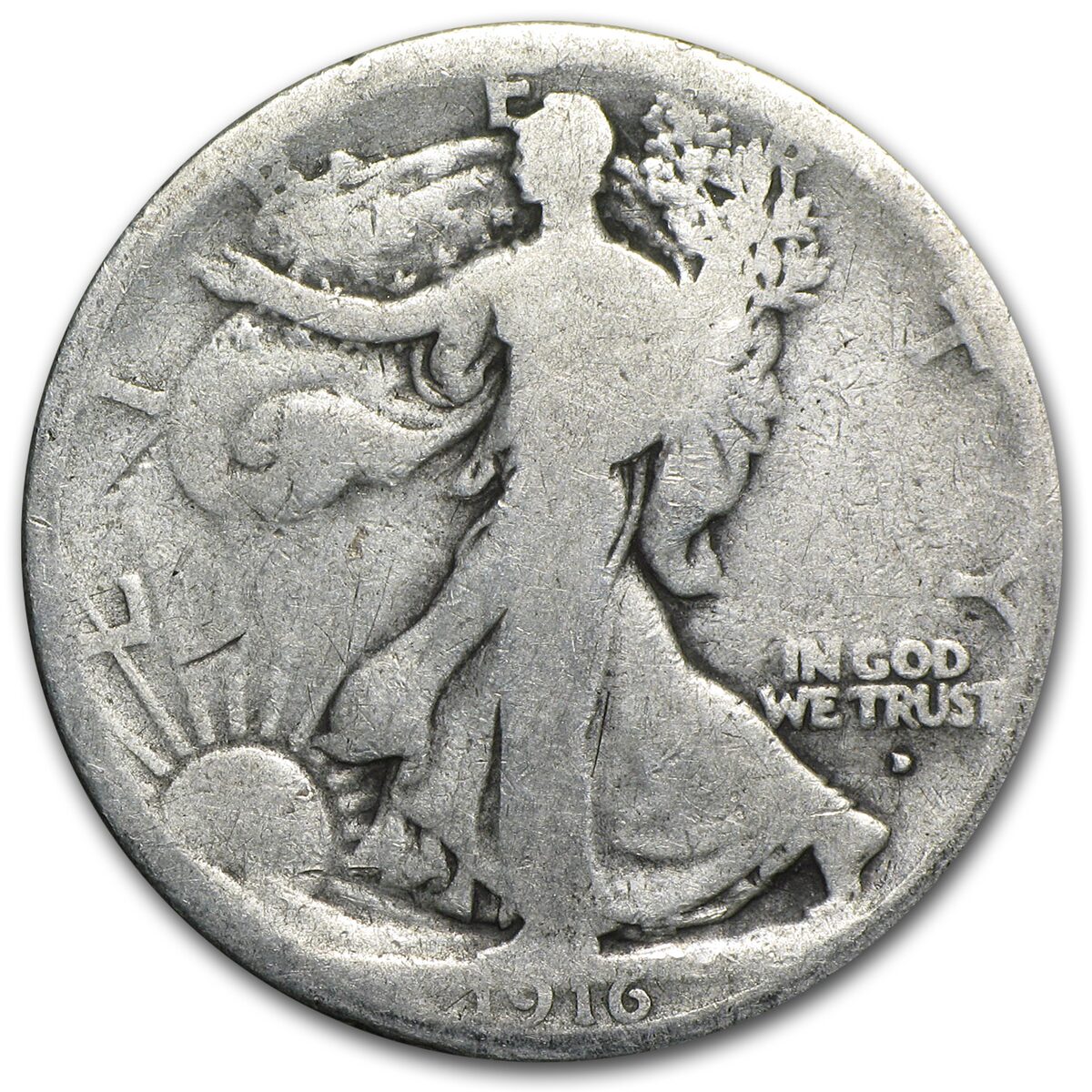 1916-D Walking Liberty Half Dollar AG