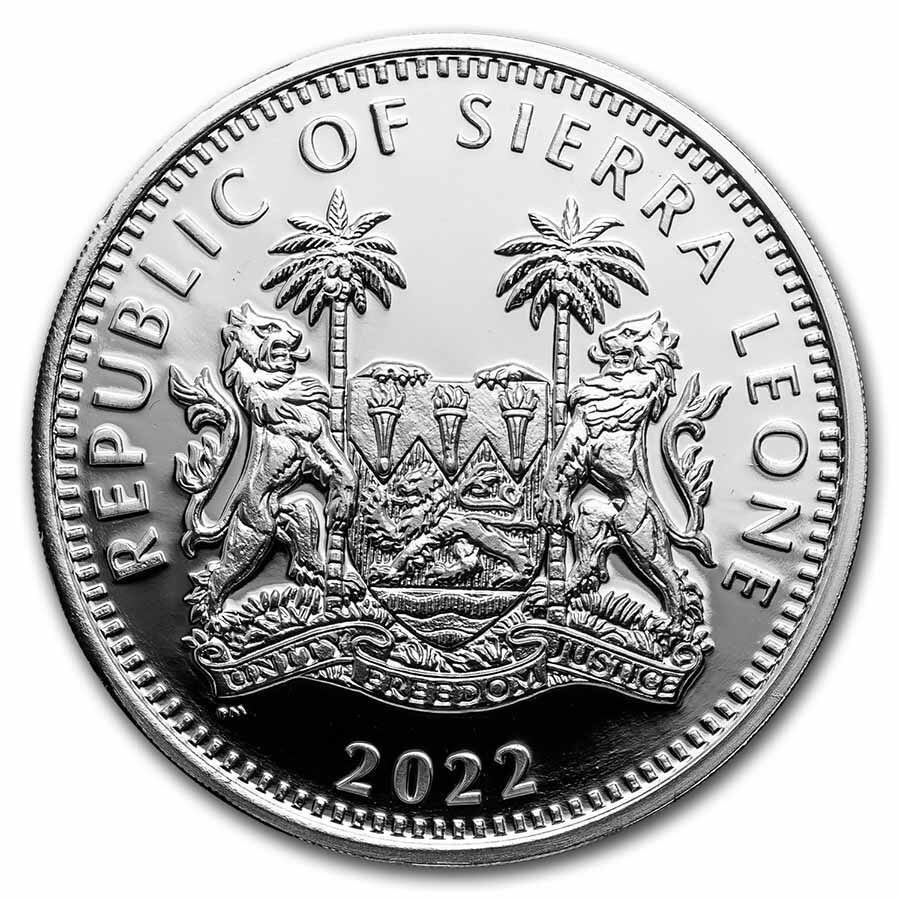 2022 Sierra Leone 2 oz Silver £20 High Relief Wild Five: Baboon