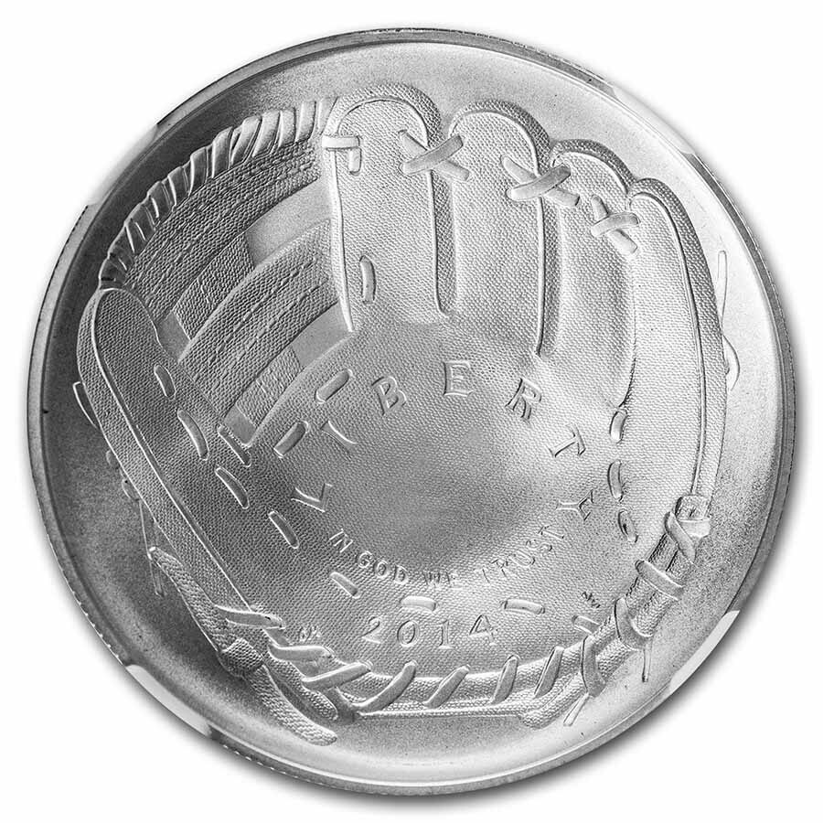 2014-P Baseball HOF $1 Silver Commem MS-70 NGC (ER)