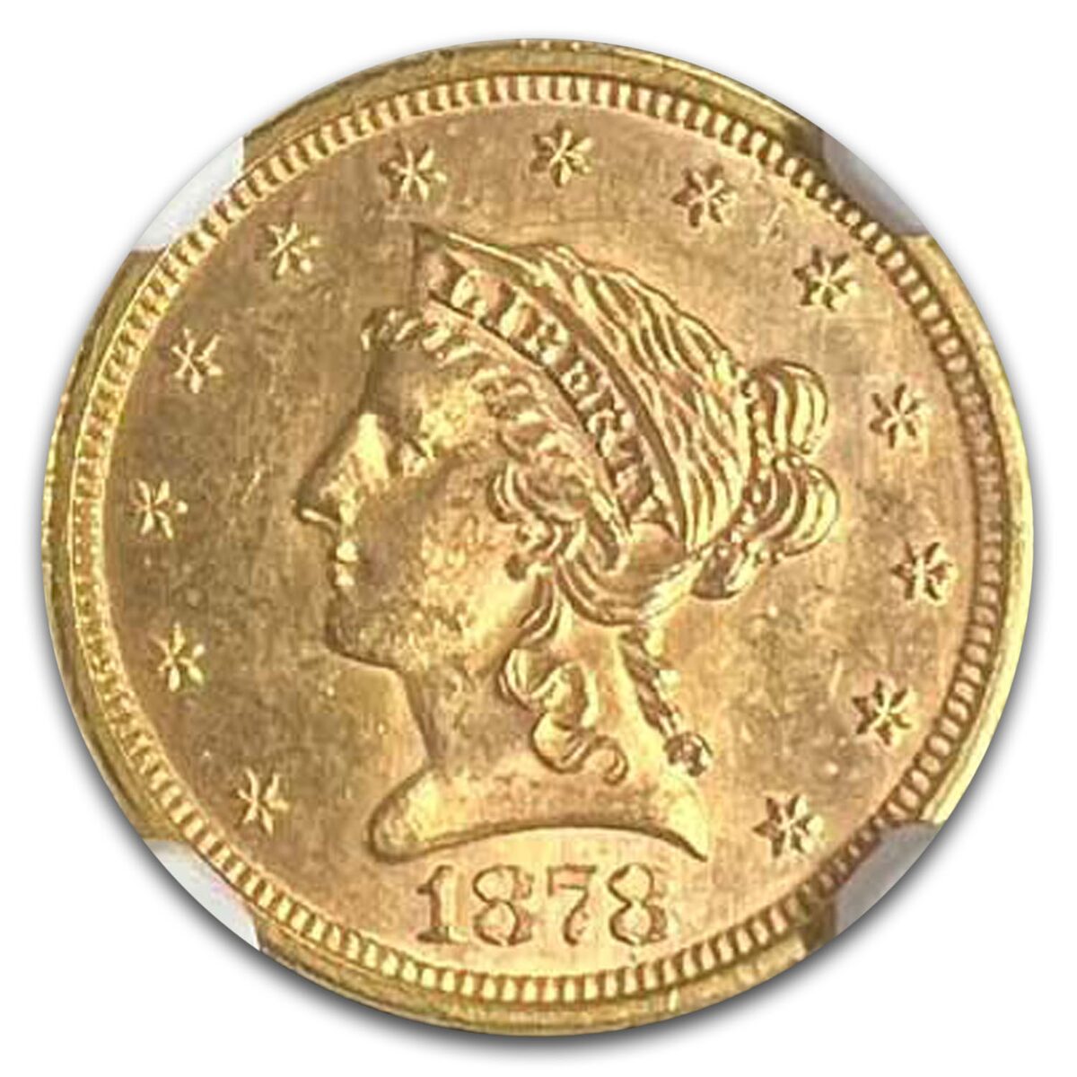 1878-S $2.50 Liberty Gold Quarter Eagle MS-64 NGC