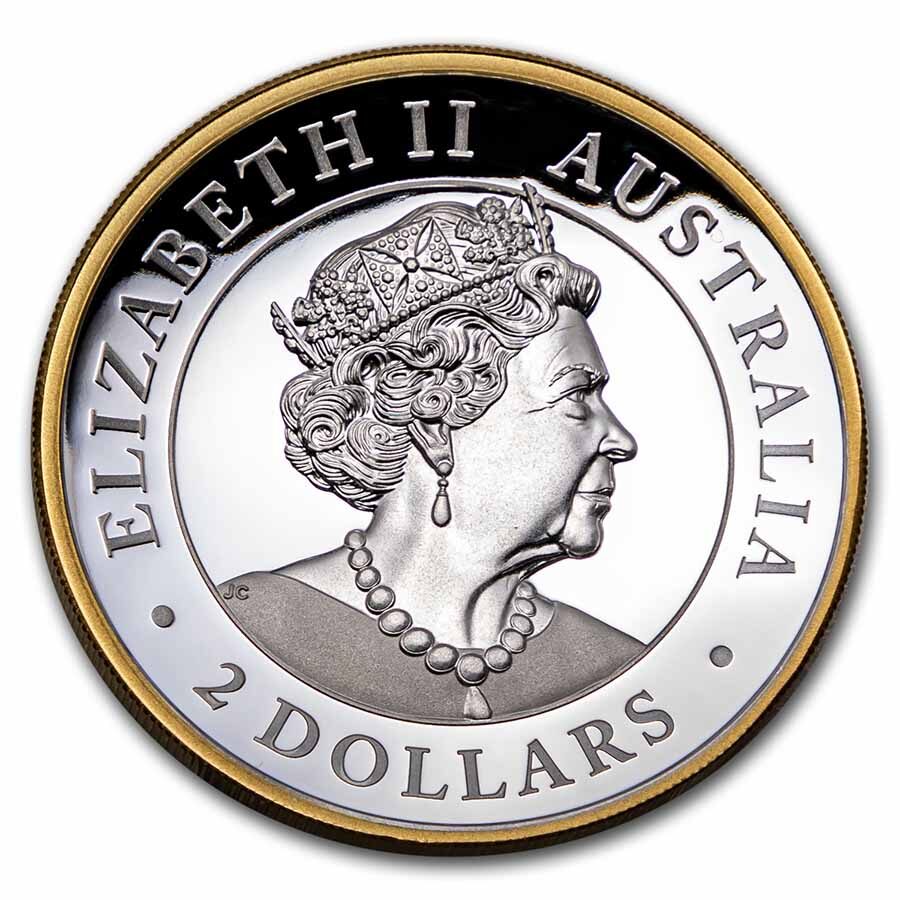 2022 Australia 2 oz Ag Gilded Australian Kookaburra Proof (HR)