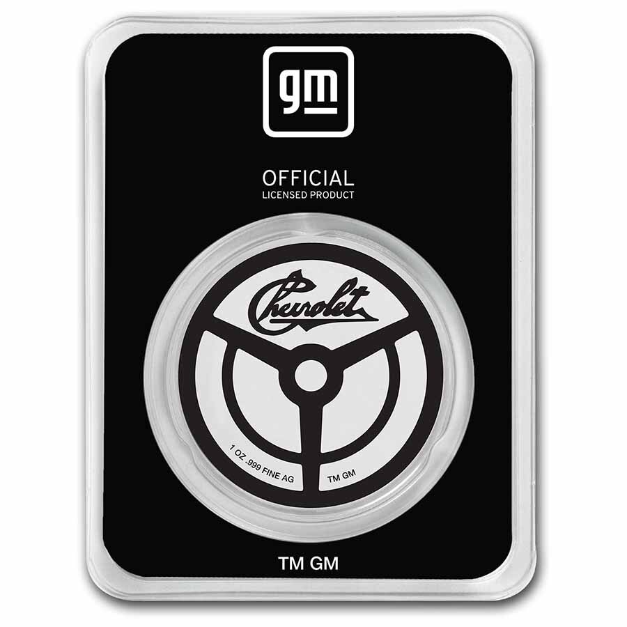 Chevrolet Original Logo (1911-1914) 1 oz Colorized Silver (TEP)