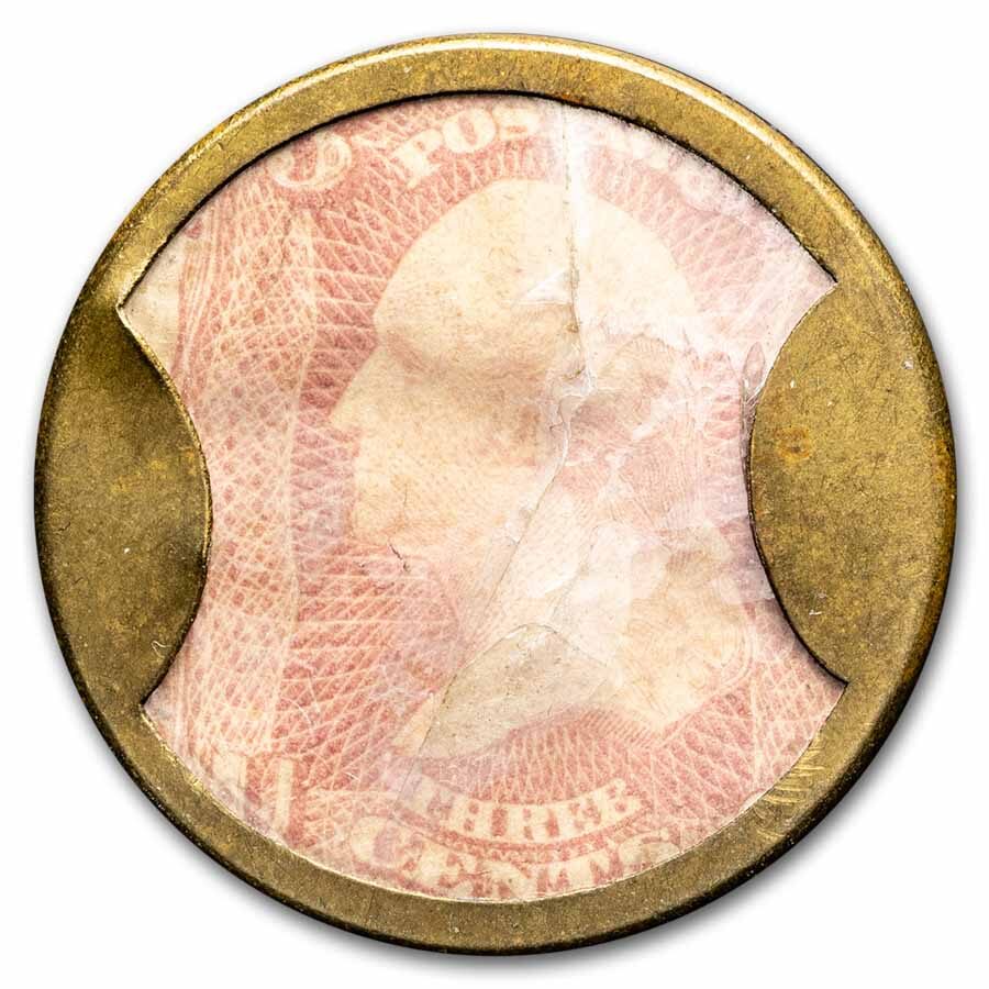 1862 Ayers Sarsaparilla Three Cent Postage Stamp Washington Token