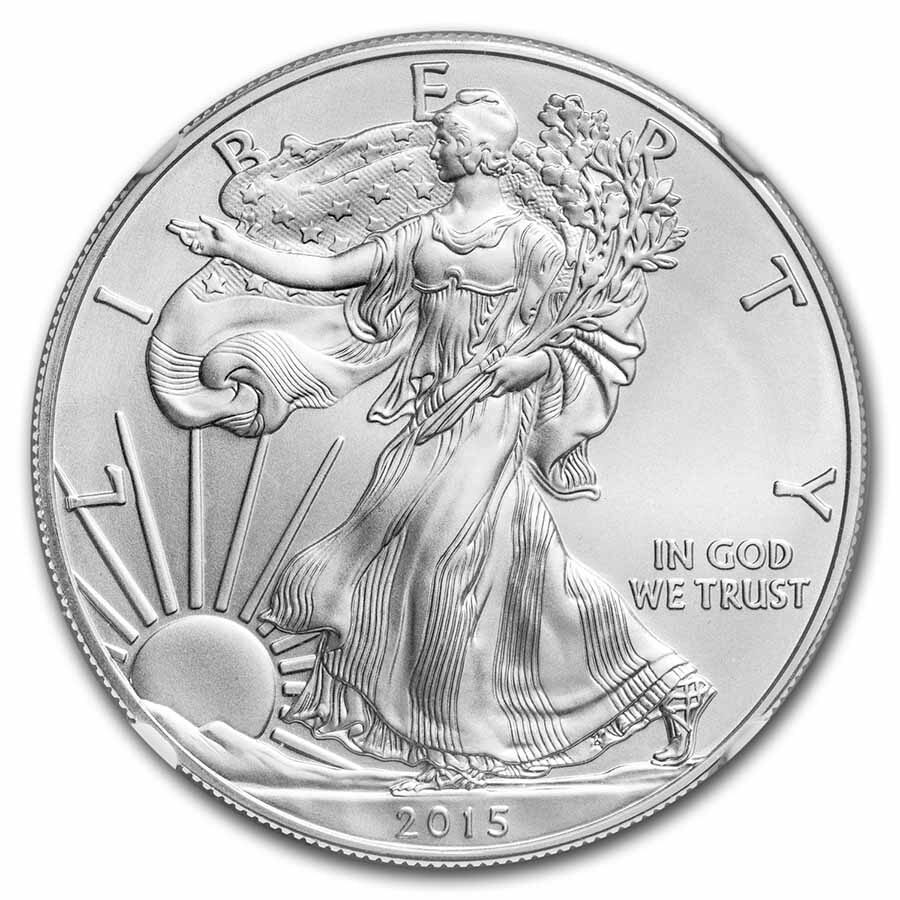 2015 American Silver Eagle MS-70 NGC (FR, Eagle Label)
