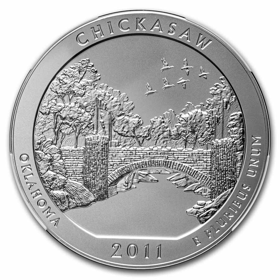 2011-P 5 oz Silver ATB Chickasaw SP-70 NGC (Early Release)