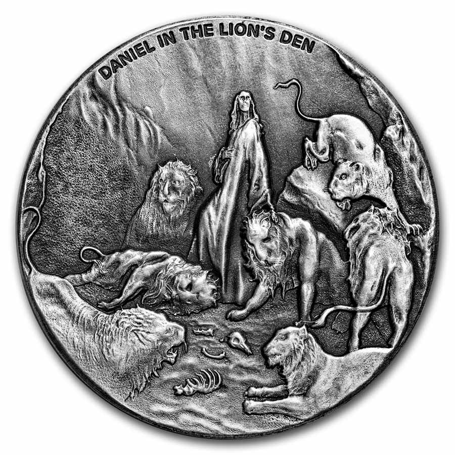 2016 2 oz Silver Coin - Daniel in Lion's Den (Coin Only)