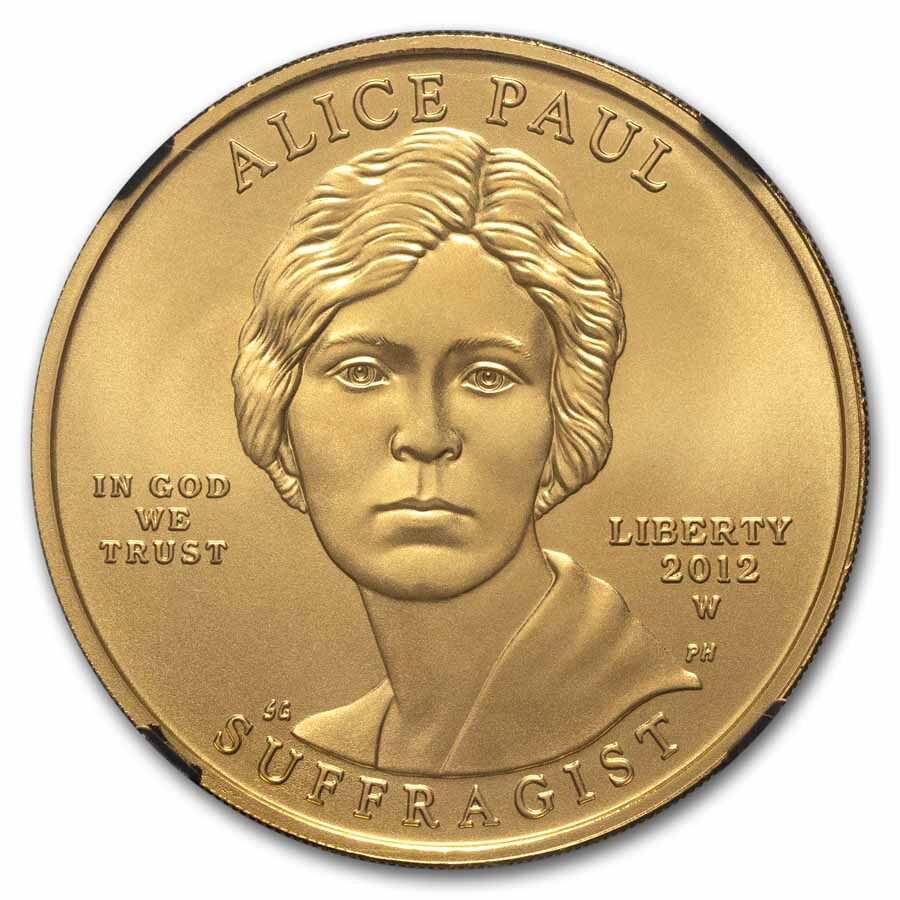 2012-W 1/2 oz Proof Gold Alice Paul MS-70 NGC