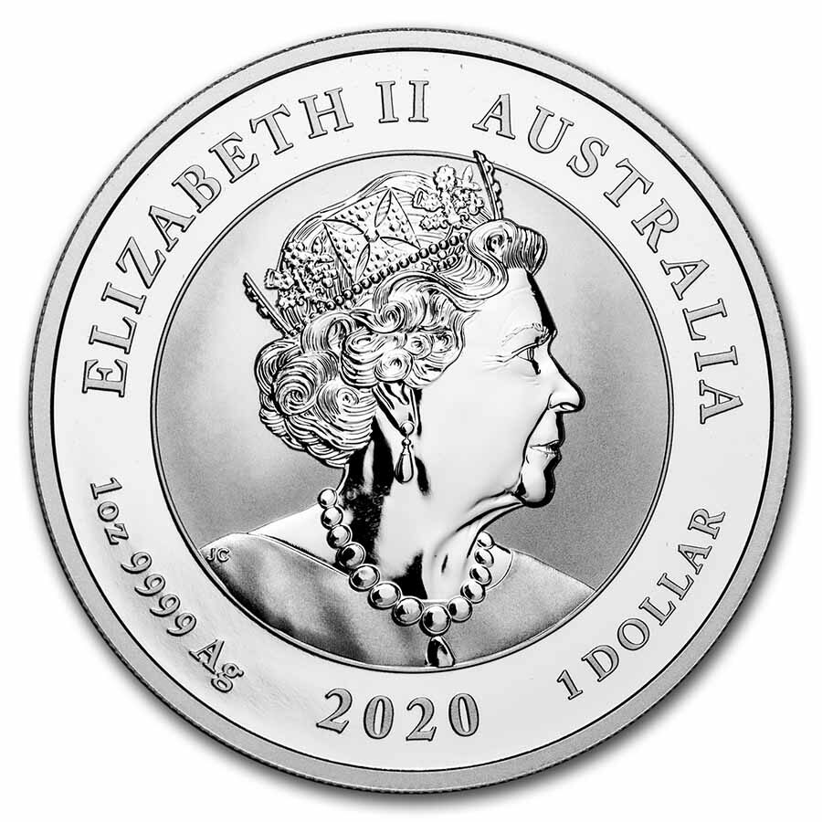 2020 Australia 1 oz Silver Bull and Bear Coin BU