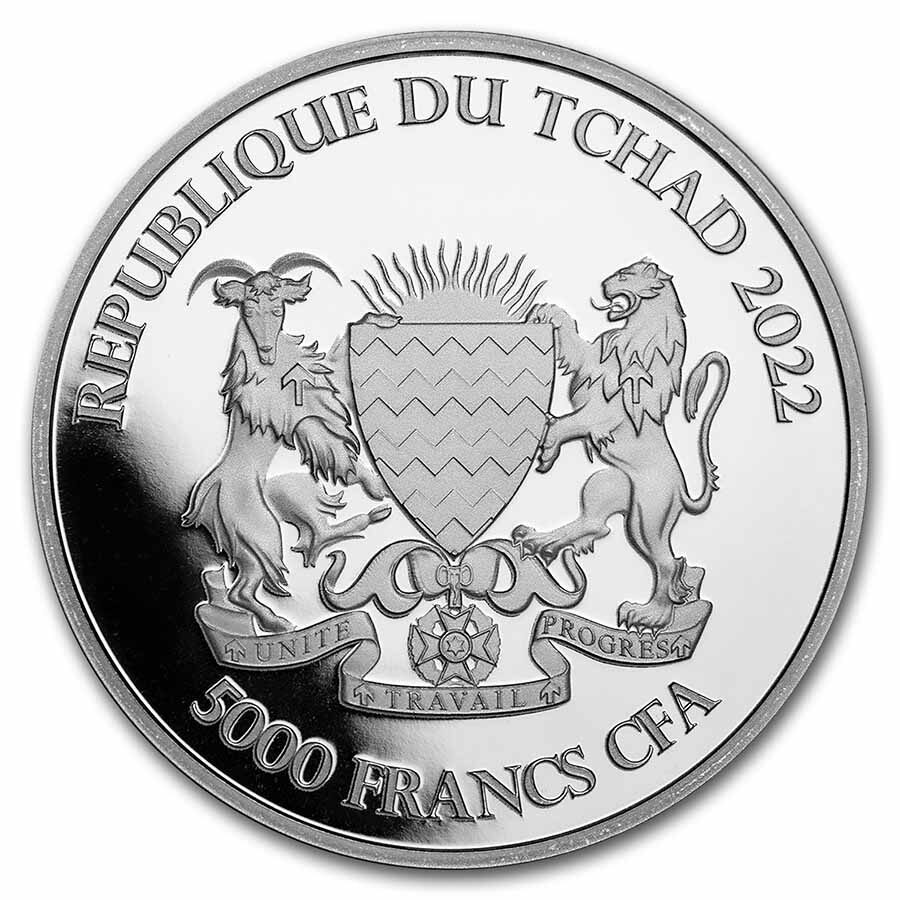 2022 Republic of Chad 1 oz Silver Mandala Zebra BU