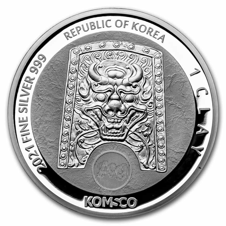 2021 South Korea 1 oz Silver ZI:SIN Taurus Proof (Box & COA)