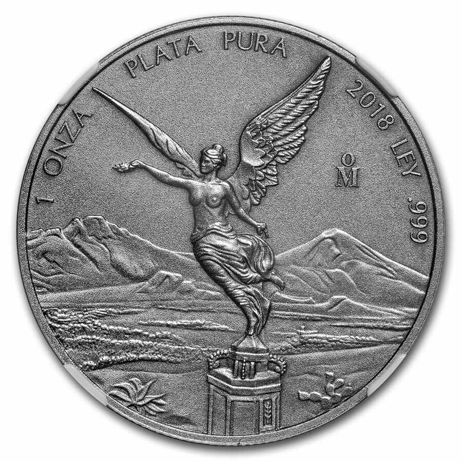 2018 Mexico 1 oz Silver Libertad Antiqued Finish MS-70 NGC