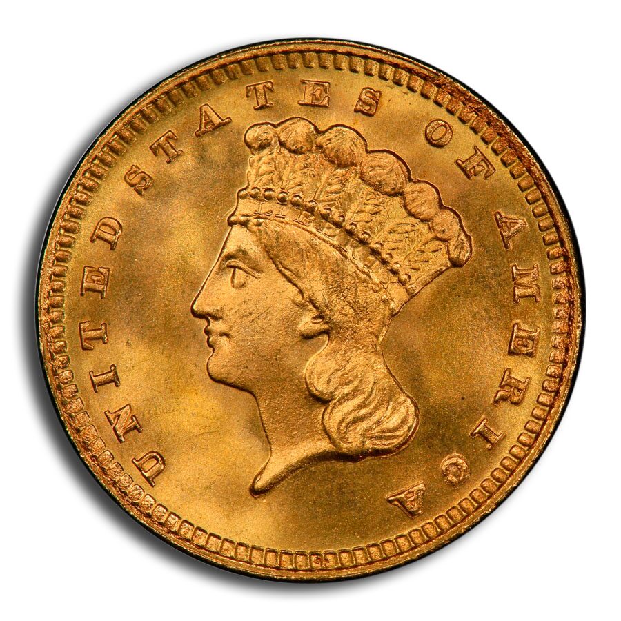 1887 $1 Indian Head Gold MS-68 PCGS CAC