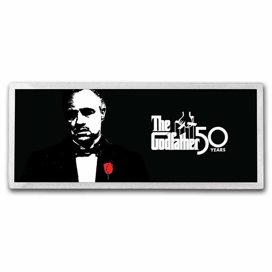 The Godfather 50th Anniversary 4 oz Colorized Silver Bar