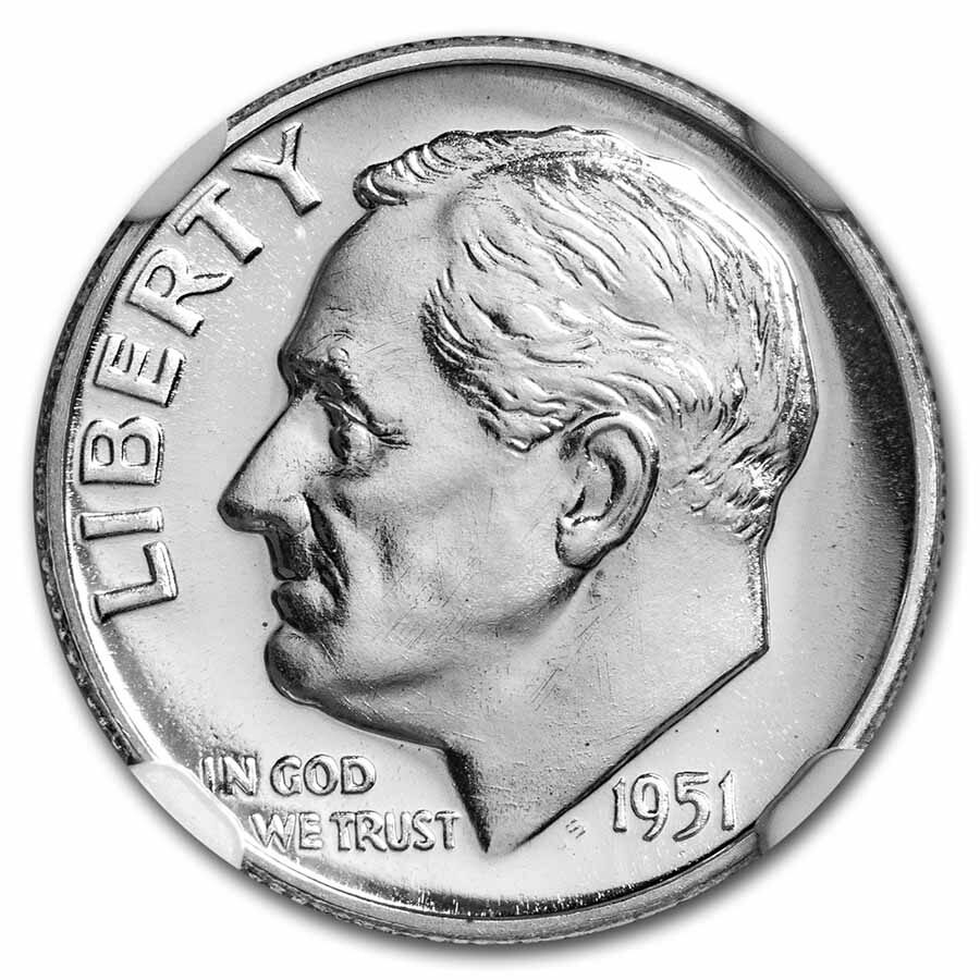 1951 Roosevelt Dime PF-68 NGC