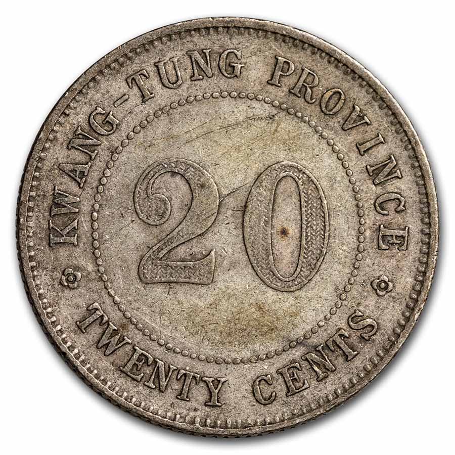 (1912-1924) China-Kwangtung Silver 20 Cents Avg Circ