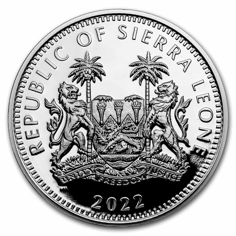 2022 Sierra Leone 2 oz Silver £20 High Relief Wild Five: Zebra