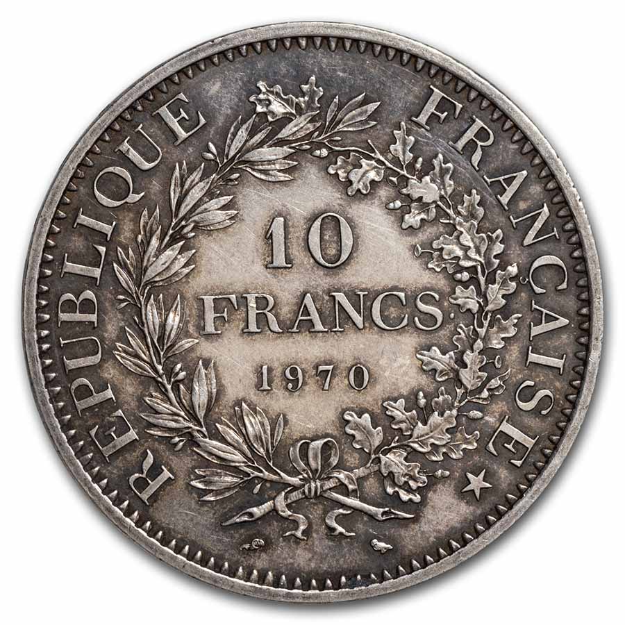 (1964-1973 )France Silver 10 Francs Avg Circ (Random)