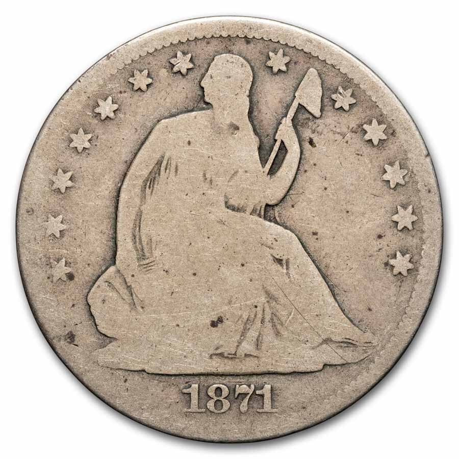 1871 Liberty Seated Half Dollar Good
