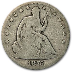1875 Liberty Seated Half Dollar Good
