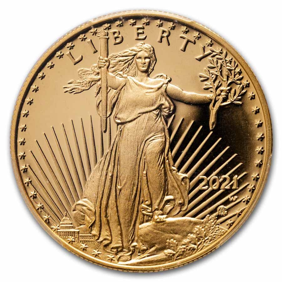 2021-W 1 oz Proof Gold Eagle (Type 2) PR-70 PCGS