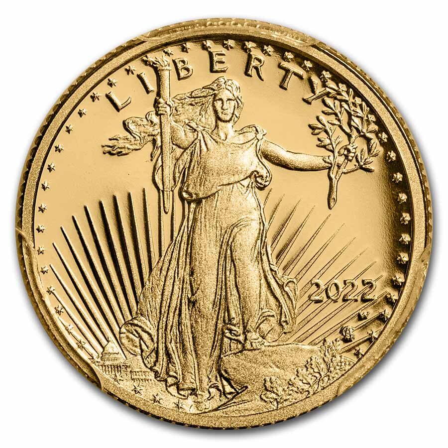 2022-W 1/10 oz Proof Gold Eagle PR-70 PCGS (First Day of Issue)