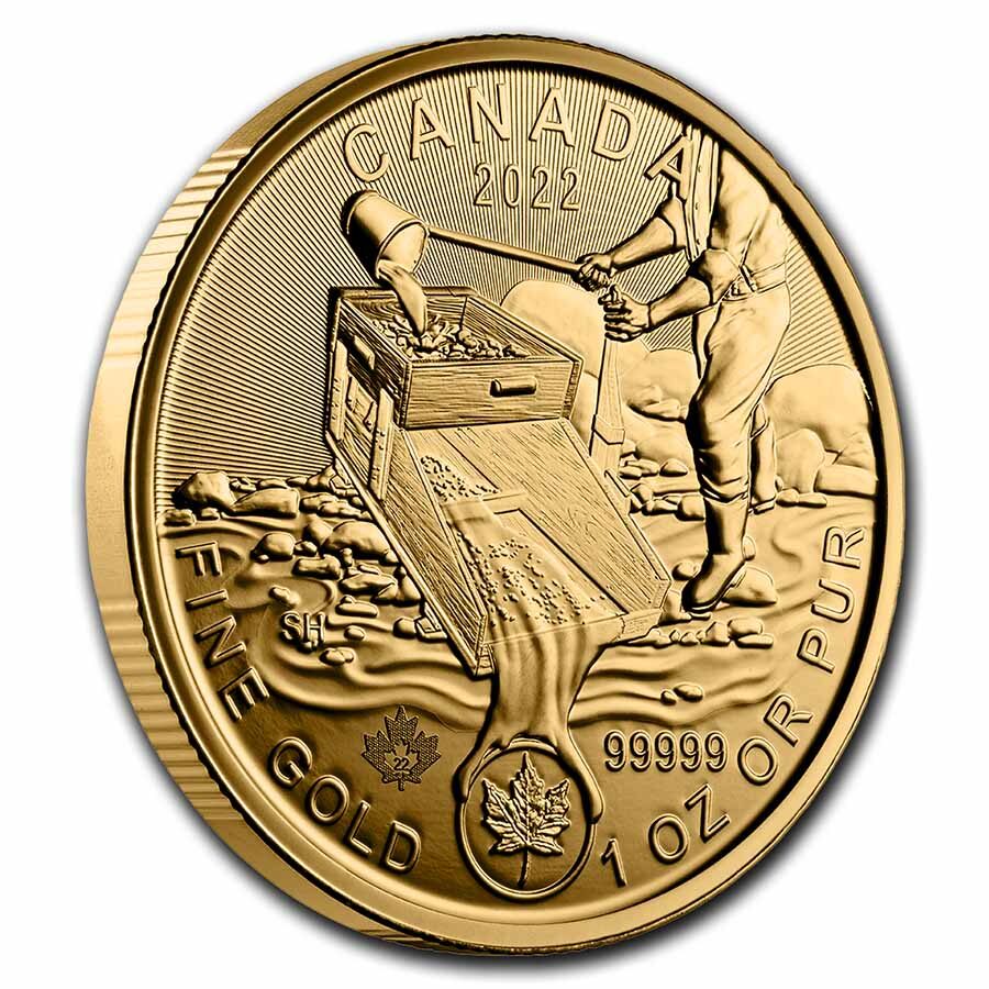 2022 Canada 1 oz Gold Klondike Prospecting .99999 BU (Assay Card)