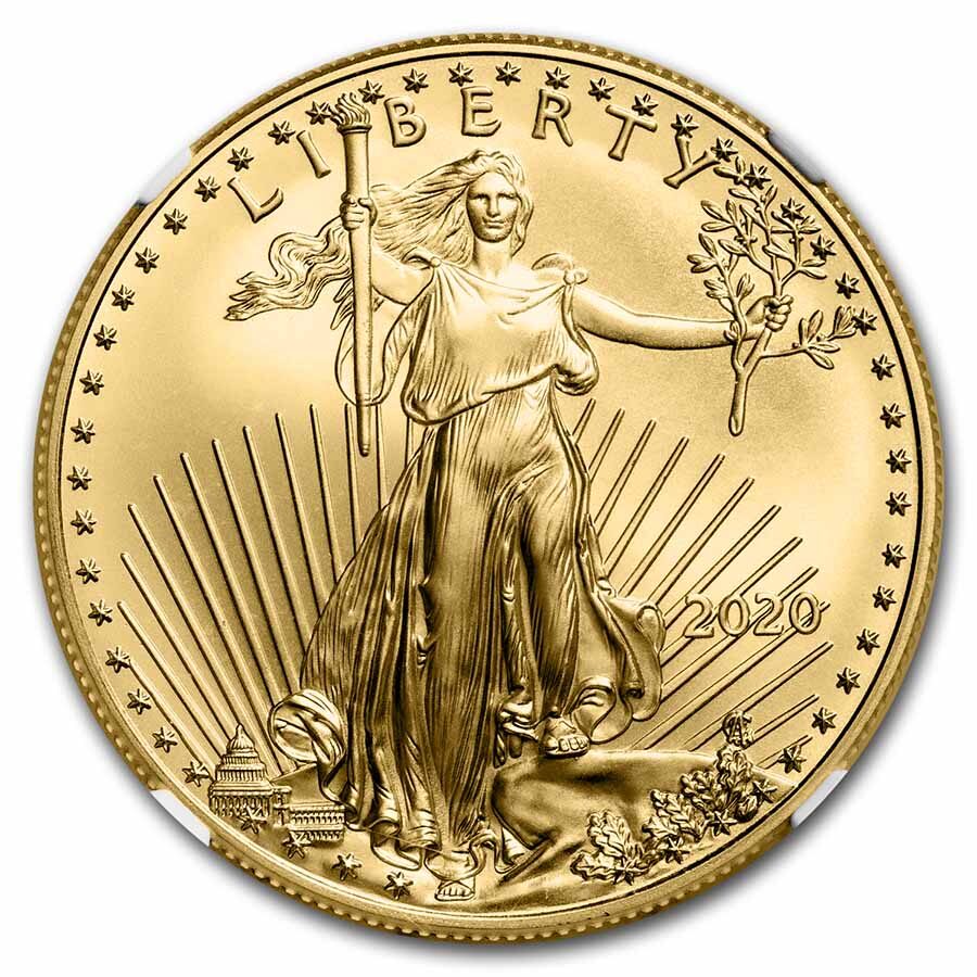 2020 1 oz American Gold Eagle MS-70 NGC (FDI, Anna Cabral Signed)