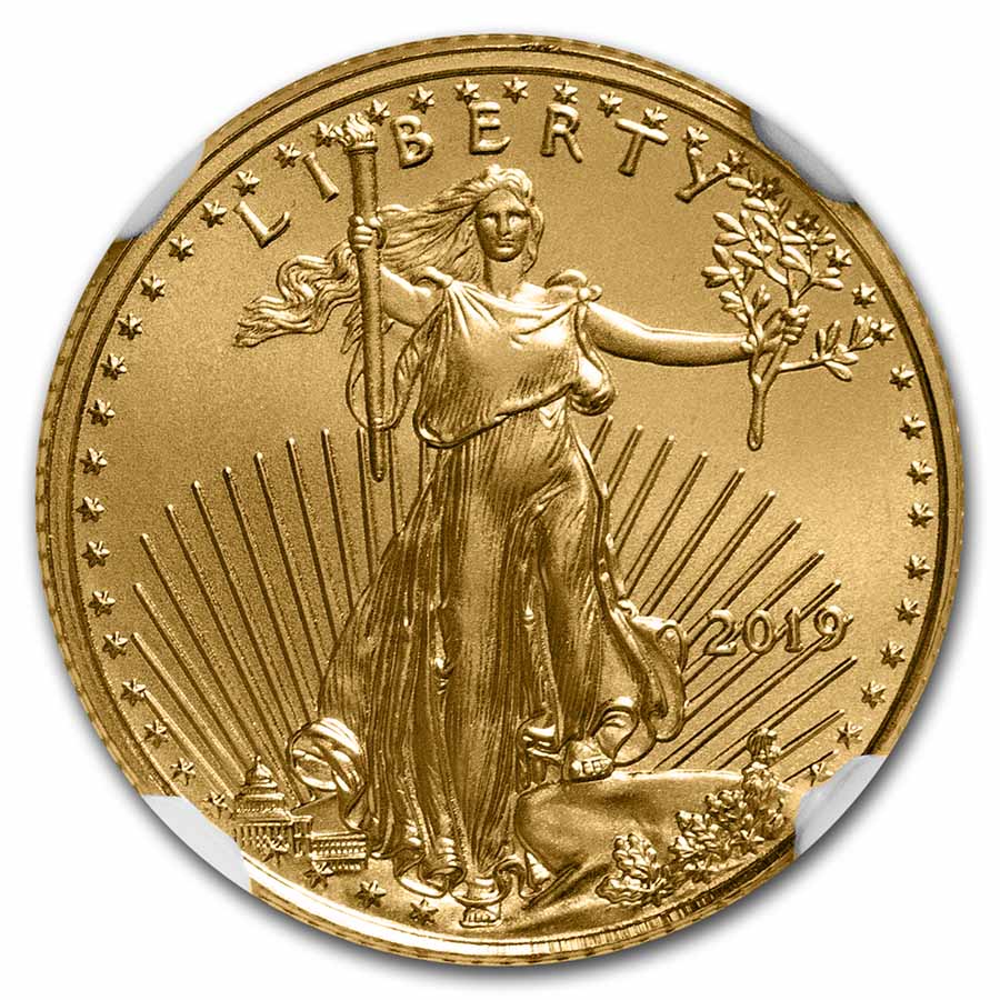 2019 1/10 oz American Gold Eagle MS-70 NGC (Everhart Signed)