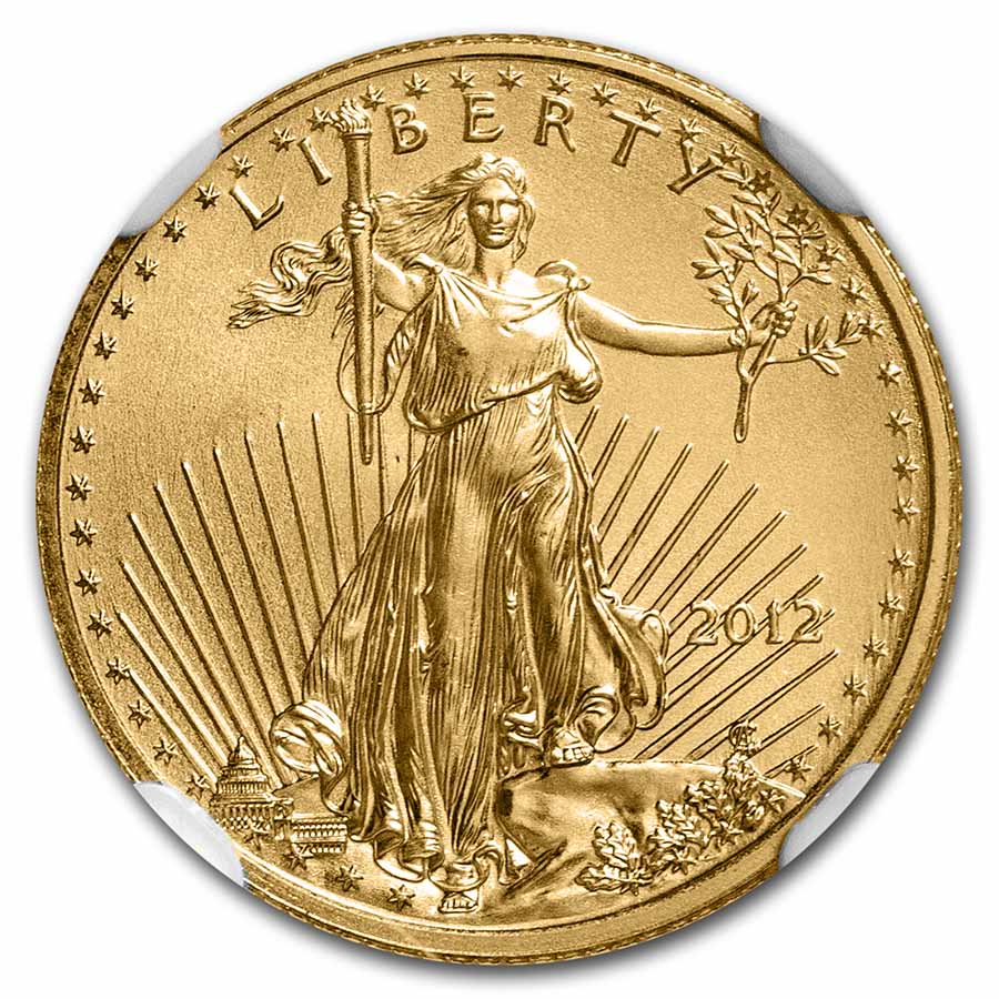 2012 1/10 oz American Gold Eagle MS-69 NGC (FR, Eagle Label)