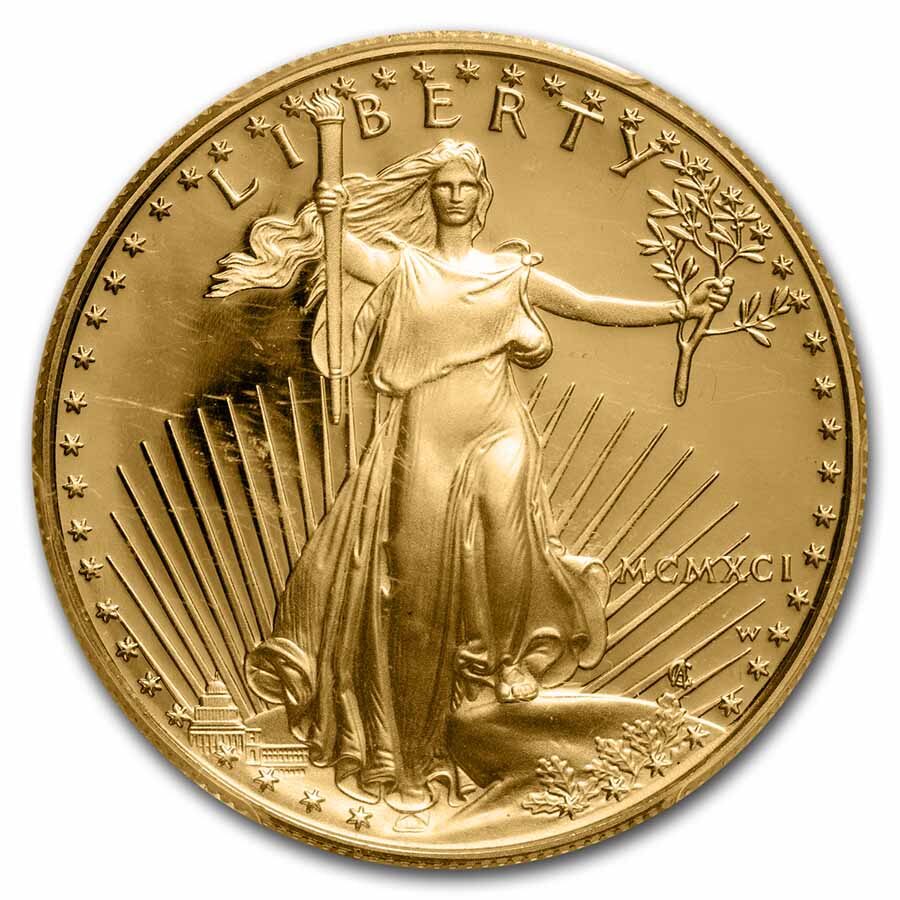 1991-W 1 oz Proof Gold Eagle PR-69 DCAM PCGS (Diehl Signed)