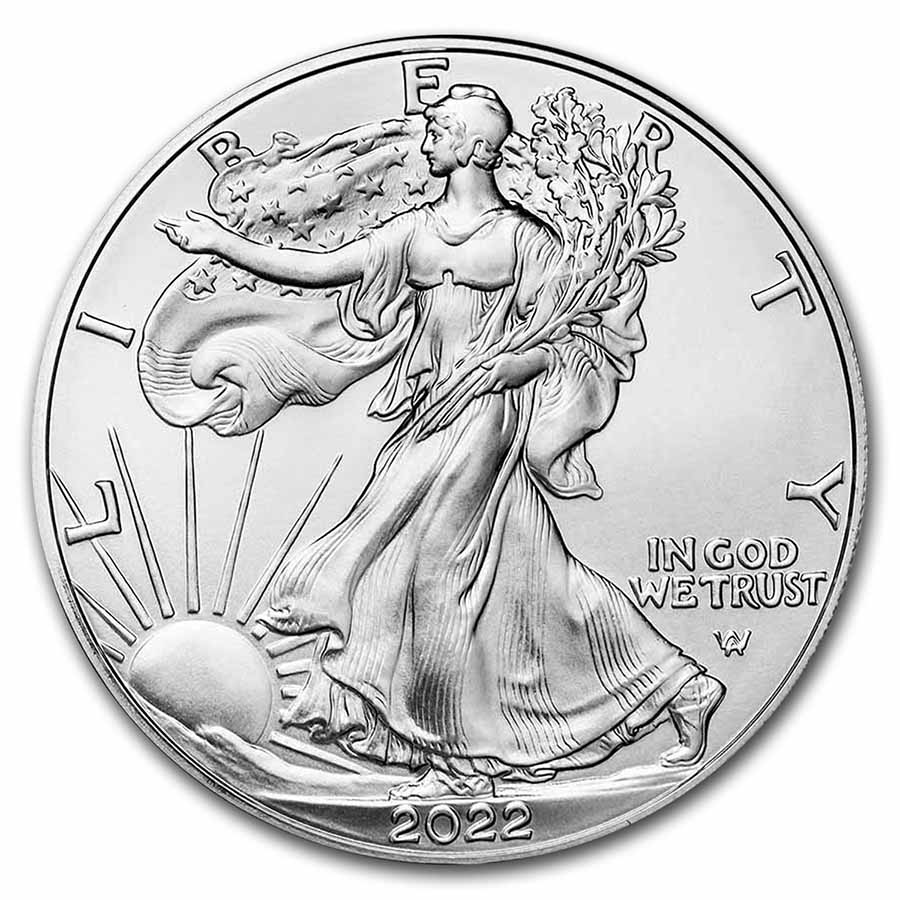 2022-W Burnished American Silver Eagle (w/Box & COA)