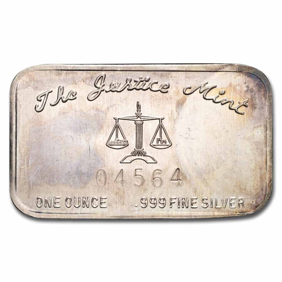 1 oz Silver Art Bar - The Justice Mint (Random Motif)