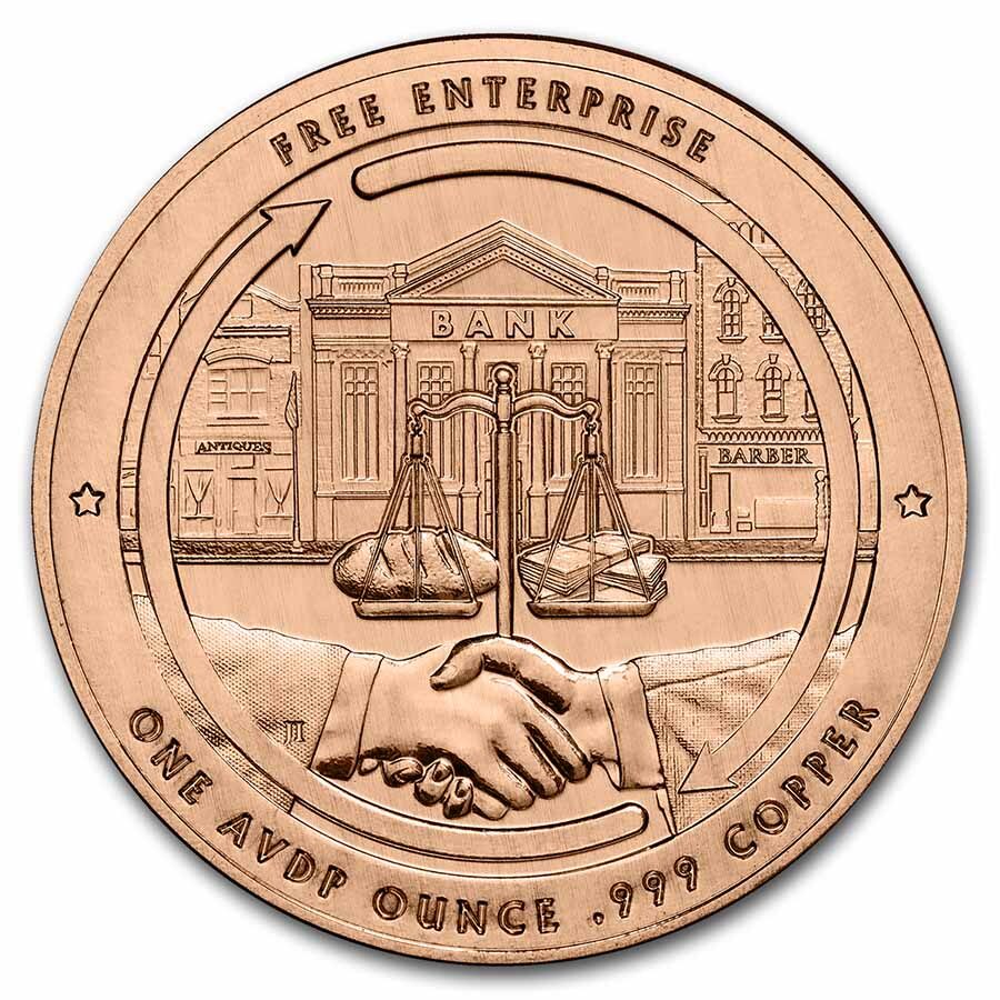 1 oz Cu Round - Founders of Liberty: Adam Smith | Free Enterprise
