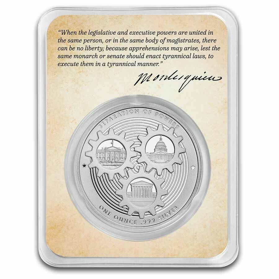 1 oz Silver in TEP - Founders: Montesquieu | Separation of Powers