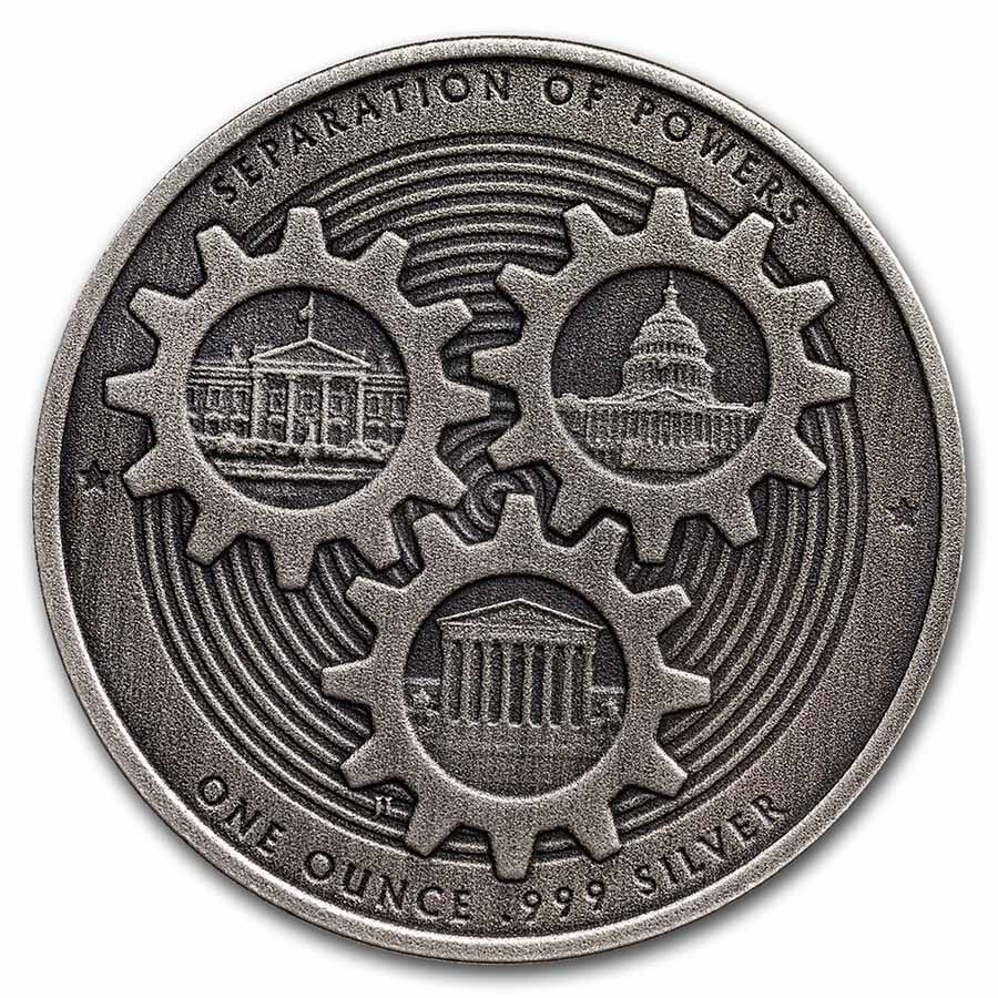 1 oz Ag - Founders: Montesquieu | Separation of Powers (Antique)